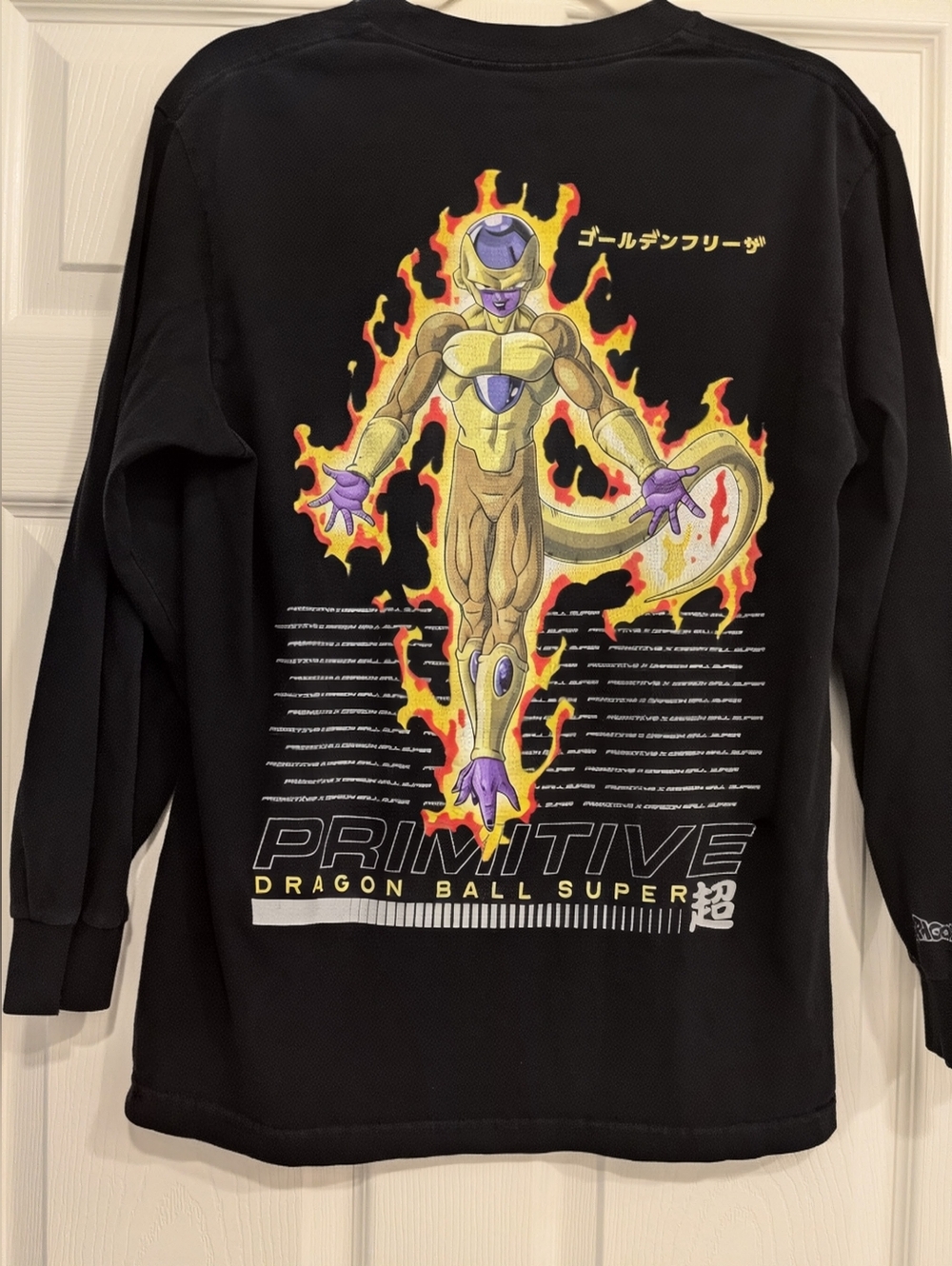 Primitive Dragon Ball Super Golden Frieza Long Sleeve Shirt - Black